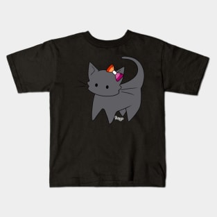 Lesbian Pride Russian Blue Kitty Ear Bow Kids T-Shirt